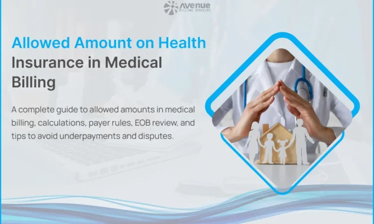Doctor protecting family icon representing allowed amount and patient cost sharing in medical billing