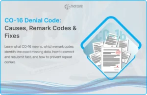 CO-16 denial code example showing missing claim data on ERA