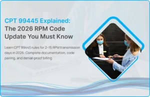 CPT 99445 vs 99454 RPM billing rule based on 2–15 vs 16–30 transmission days