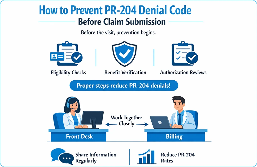 How to Prevent PR-204 Denial Code Before Claim Submission