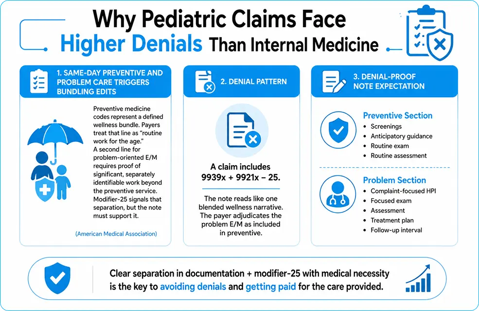 Why Pediatric Claims Face Higher Denials Than Internal Medicine