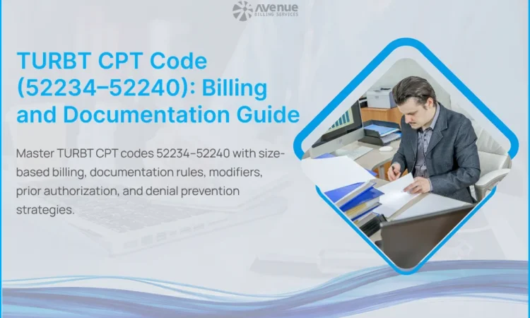 TURBT CPT code guide covering billing, documentation, modifiers, and denial management