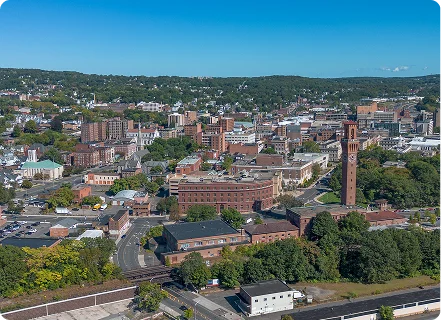 Waterbury city in Connecticut USA